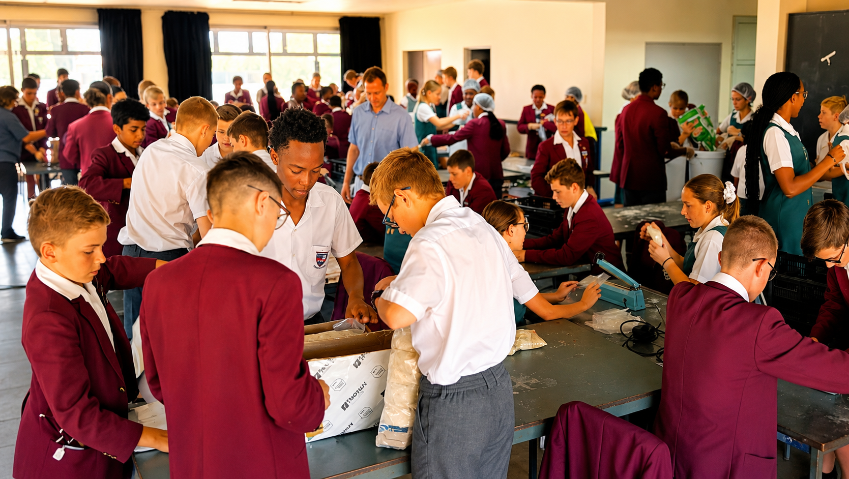 Local Schools partnering with Choose Children to pack food for the needy